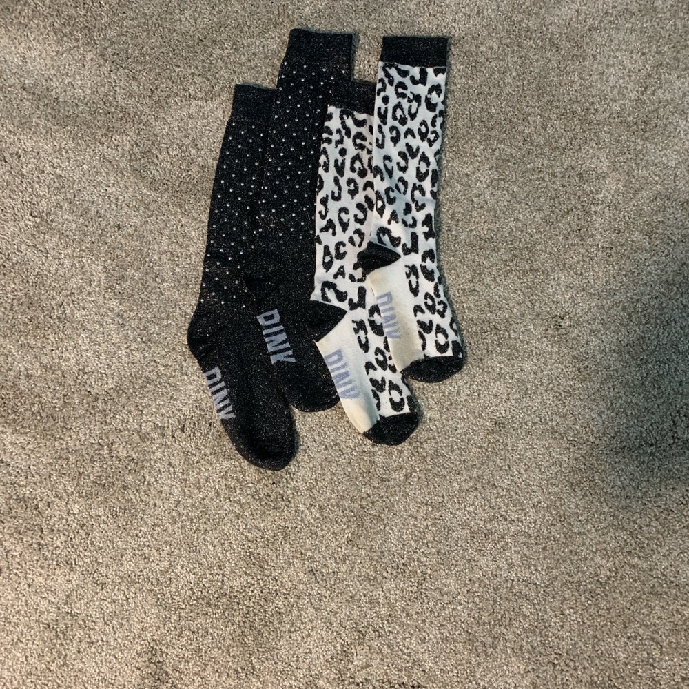 PINK Victoria's Secret Black and White Patterned Socks